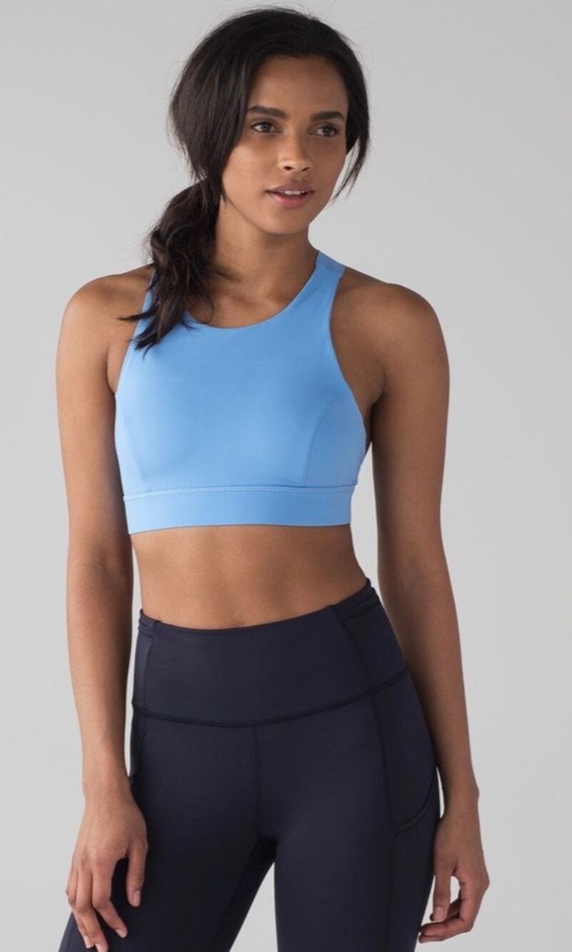 lululemon athletica Light Blue High-Neck Sports Bra